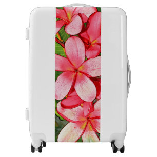 Pink Tropical Frangipani Art Luggage