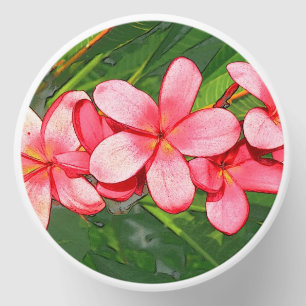 Pink Tropical Frangipani Art Mini Candle Favors