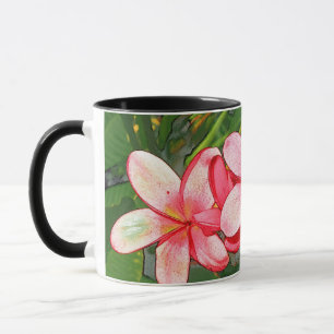 Pink Tropical Frangipani Art Mug