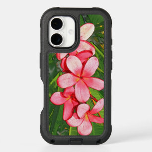 Pink Tropical Frangipani Art iPhone 16 Case
