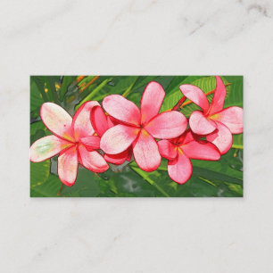 Pink Tropical Frangipani Art Place Card