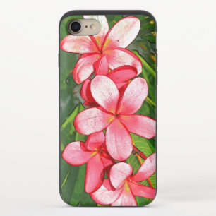 Pink Tropical Frangipani Art iPhone 8/7 Slider Case