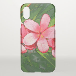 Pink Tropical Frangipani Art iPhone X Case