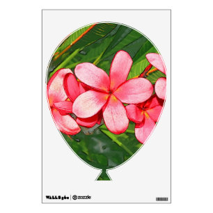 Pink Tropical Frangipani Art Wall Decal