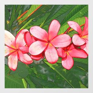 Pink Tropical Frangipani Art Wall Decal