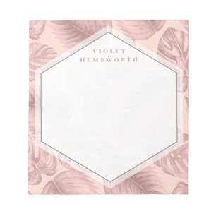 Pink Tropical Geometric Notepad