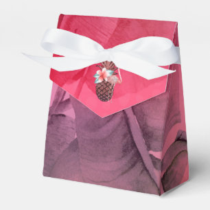 Pink Tropical Glitter Pineapple Luau Party Favor Boxes