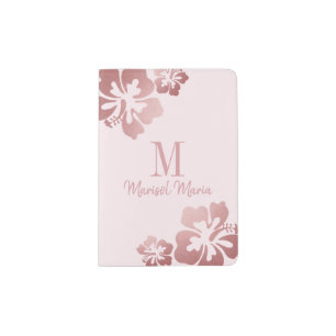Pink Tropical Hawaii Hibiscus Flower Passport Holder