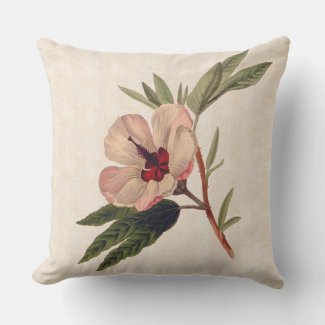 Pink Tropical Hibiscus Outdoor Pillow