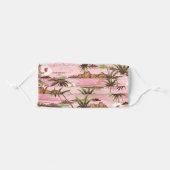 Pink Tropical Island and Palm Trees Adult Cloth Face Mask (Front, Folded)