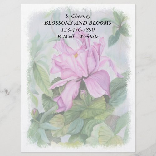 PINK TROPICAL ORCHID CUSTOMIZABLE LETTERHEAD