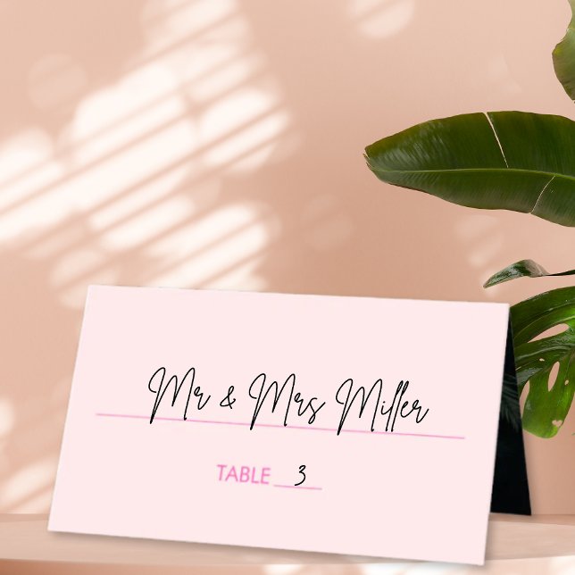 Pink Tropical Palm Modern Bat Mitzvah Place Card (Pink Tropical Palm Modern Bat Mitzvah Place Card
)