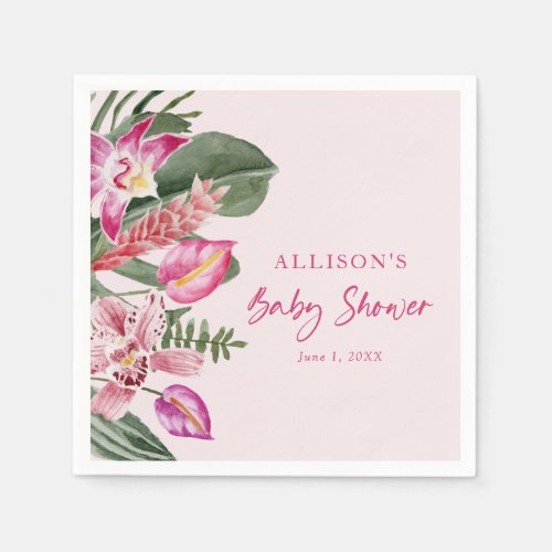 Pink Tropical Paper Napkin