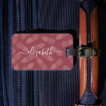 Pink tropical pineapple pattern custom script name luggage tag<br><div class="desc">Bring a bit of the hospitality of Hawaii and pineapples with you wherever you travel, when you use this chic, striking, stylish, modern luggage tag sporting crisp, white handwritten script typography over a graphic, pineapple pattern in dusty rose and champagne pink. Makes a fun and stylish statement every time you...</div>