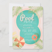Pink Tropical Pool Party Baby Shower Invitation (Front)