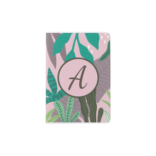 Pink Tropical Vibes - Personalized Passport Cover (Front)