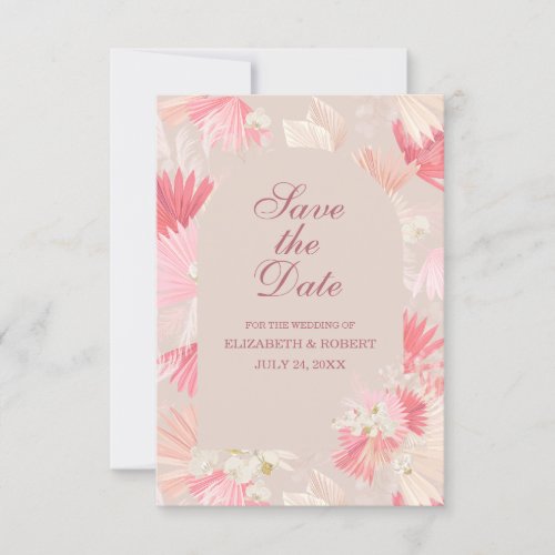 Pink Tropical White Orchid Save The Date Card