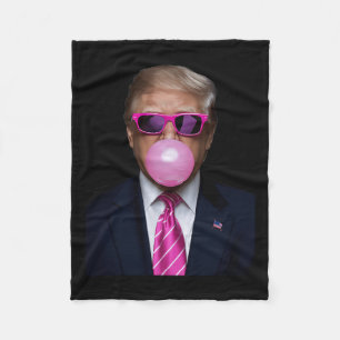 Pink Trump Bubble Gum 2024 Vote President Funny Cu Fleece Blanket