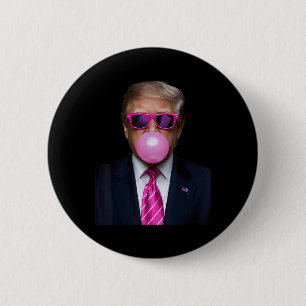 Pink Trump Bubble Gum Gift 2024 Vote President Fun Button