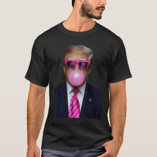Pink Trump Bubble Gum Gift 2024 Vote President Fun T-Shirt