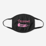 Pink Trumpet Black Cotton Face Mask