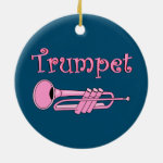 Pink Trumpet Ceramic Ornament