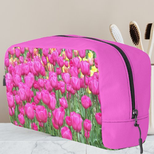 Pink Tulip Blooms Floral Dopp Kit