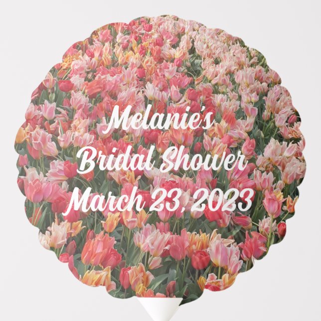Pink Tulip Bridal Shower Balloon (Front)