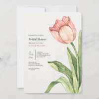 Pink Tulip Bridal Shower Invitation