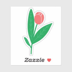 Pink Tulip Flower Nature Gift Sticker