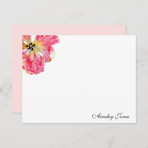 Pink Tulip flower Note Card