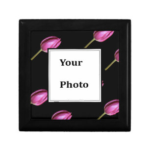 Pink Tulip Flower Photo Floral Custom Gift Favor Box
