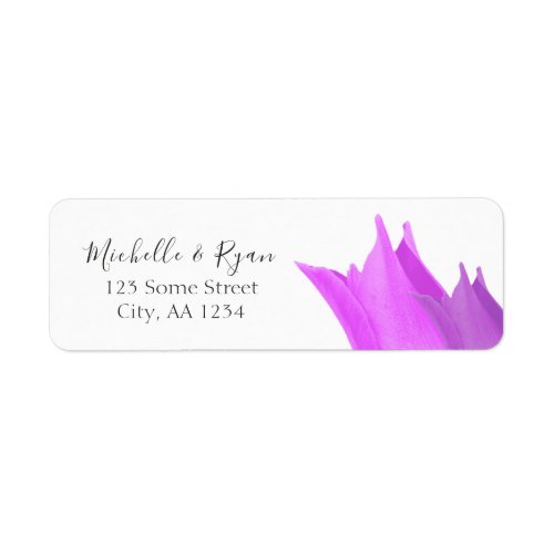 Pink Tulip Flower Wedding Address Label - Pink Tulip Flower Wedding Address Label. The design features a beautiful tulip in pink color. 