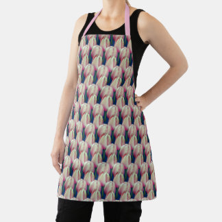 Pink Tulip Flowers Pattern Apron