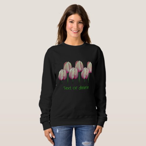 Pink Tulip Flowers Personalized  Sweatshirt