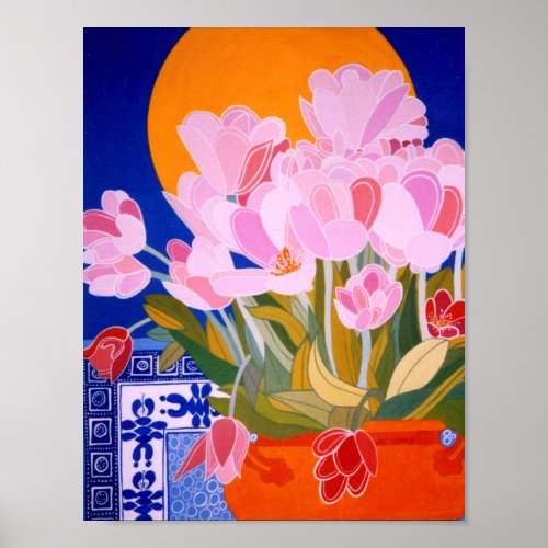 Pink Tulip Flowers Poster