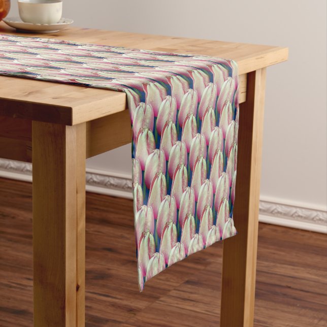 Pink Tulip Flowers   Short Table Runner (In Situ)