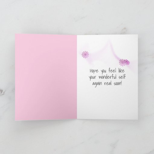 Pink Tulip Get Well Soon Card Zazzle