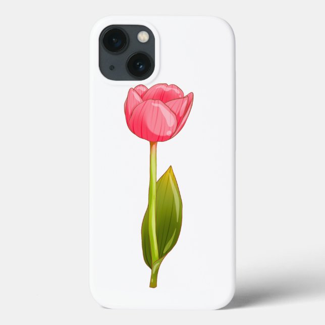 Pink Tulip – Glossy Aesthetic Flower Art Case-Mate iPhone Case (Back)