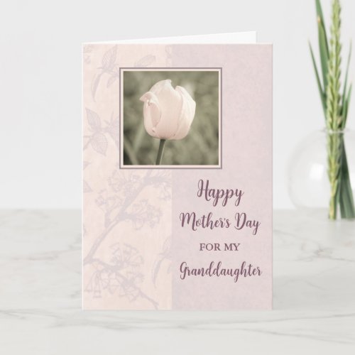 Pink Tulip Granddaughter Happy Mothers Day Card
