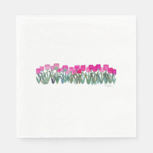 Pink Tulip Grove Luncheon Napkins
