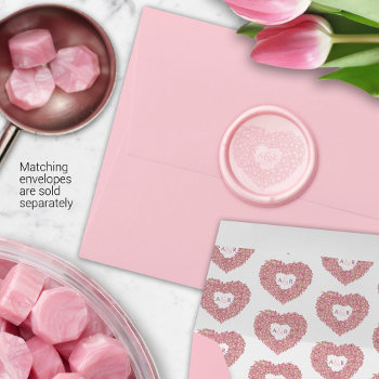 Pink Tulip Heart Monogram Wax Seal Stamp by mylittleedenweddings at Zazzle