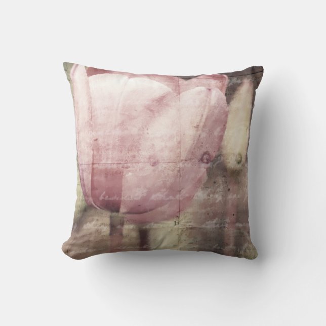 Pink Tulip Inspiration Throw Pillow (Front)