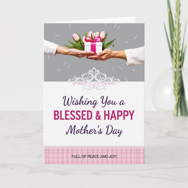 Pink Tulip Mothers Day Card (Front)