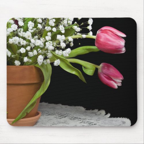 Pink Tulip Mouse Pad