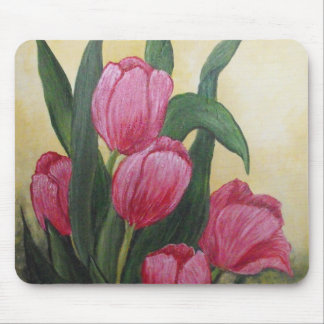 Pink Tulip Mouse Pad
