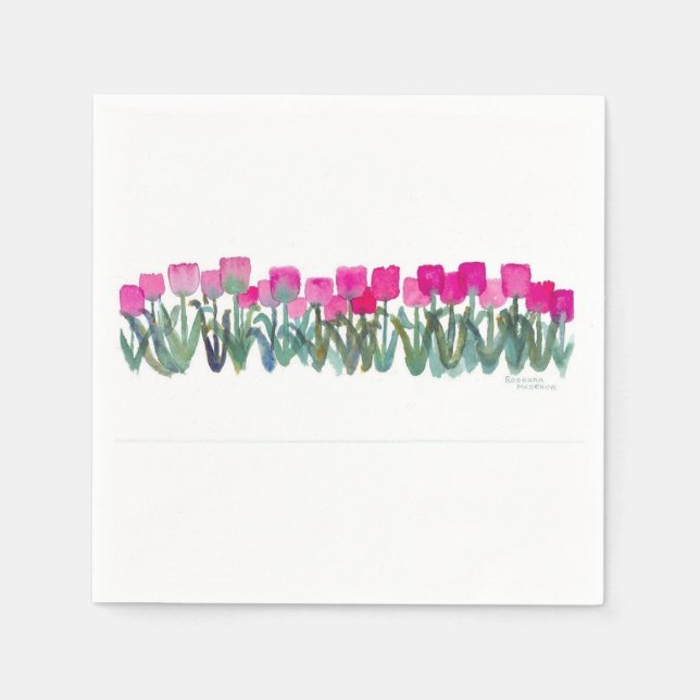 Pink Tulip Napkins (Front)