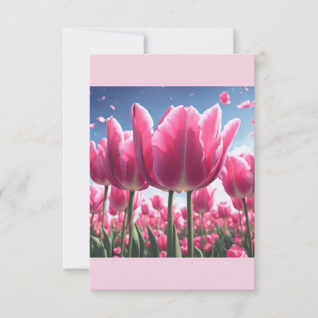 Pink Tulip Note Card (Front)