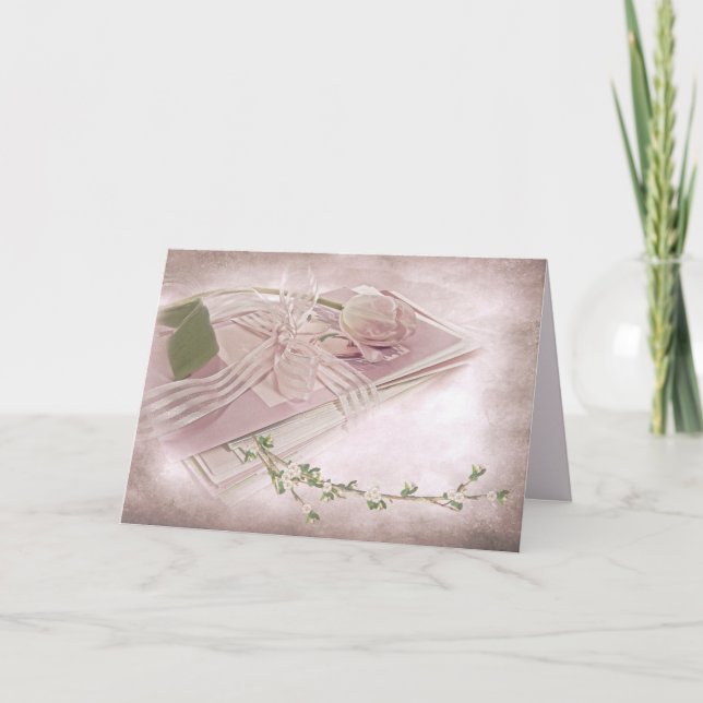 Pink Tulip On Birthday Cards (Front)