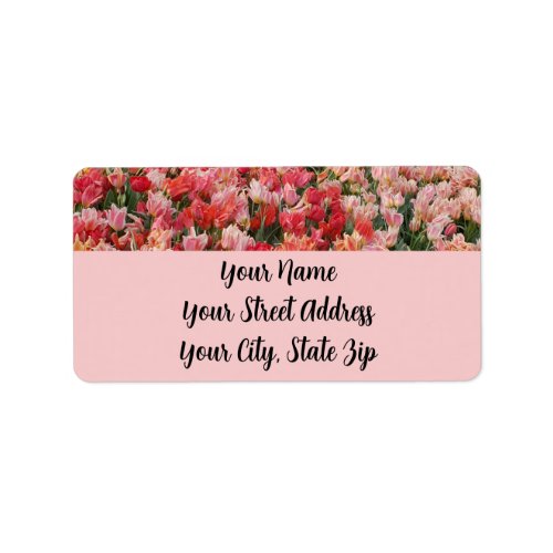 Pink Tulip Return Address Label